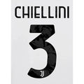 Juventus 2020/22 Home Chiellini #3 Jersey Name Set