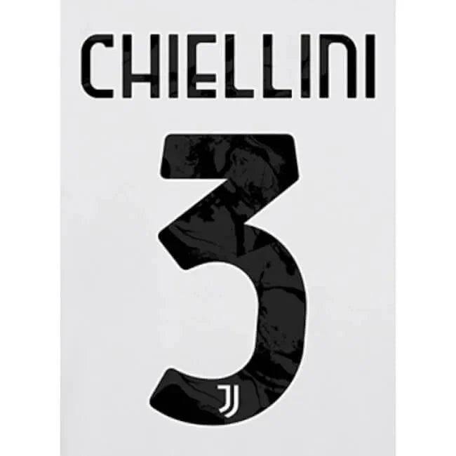 Juventus 2020/22 Home Chiellini #3 Jersey Name Set