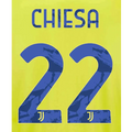 Juventus 2021/22 Third Chiesa #22 Jersey Name Set