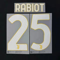 Juventus 2023-24 Home Rabiot #25 Jersey Name Set