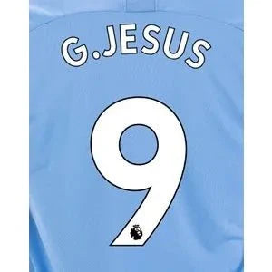 Man City 2019/20 Home G. Jesus #9 Jersey Name Set
