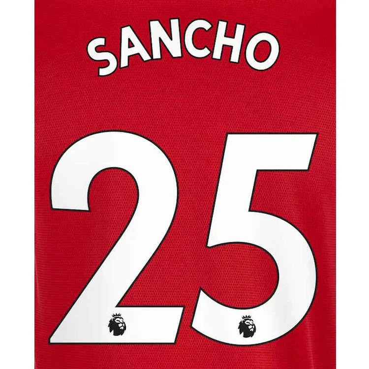 Man United 2019/22 Home  Sancho #25 Jersey Name Set-White