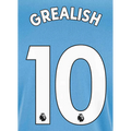 Manchester City 2021-22 Home Grealish #10 Jersey Name Set-White