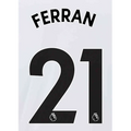 Manchester City 2021/22 Away Ferran #21 Jersey Name Set Black