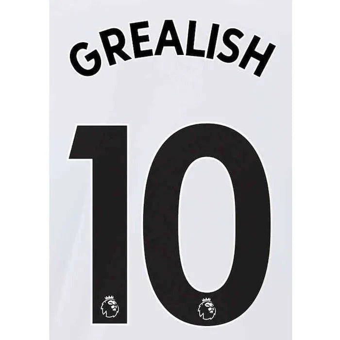 Manchester City 2021/22 Away Grealish #10 Jersey Name Set-Black