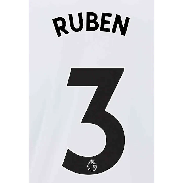Manchester City 2021/22 Away Ruben #3 Jersey Name Set Black