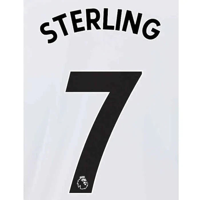 Manchester City 2021/22 Away Sterling #7 Jersey Name Set-Black