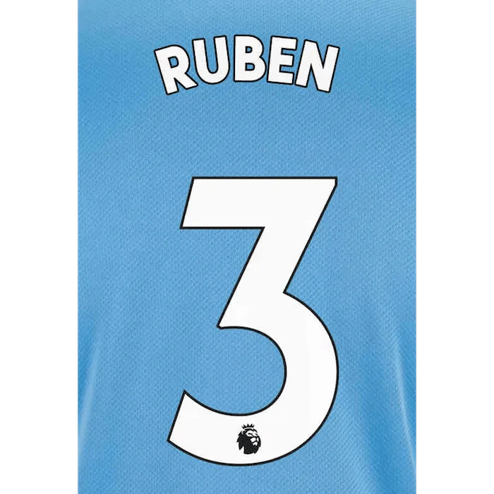 Manchester City 2021/22 Home Ruben #3 Jersey Name Set White