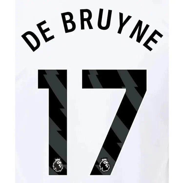 Manchester City 2023-Away De Bruyne #17 Jersey Name Set-Black
