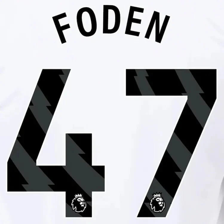 Manchester City 2023-Away Foden #47 Jersey Name Set-Black