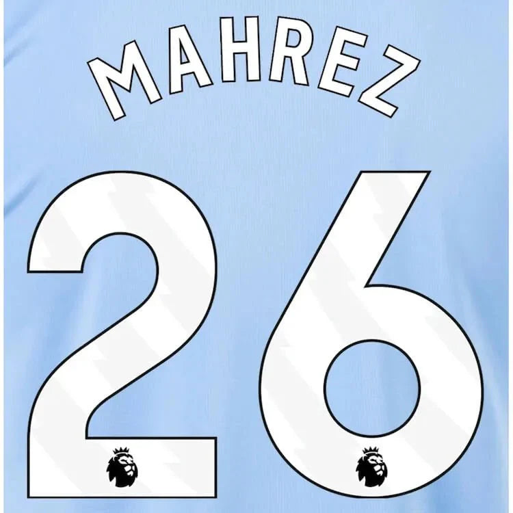 Manchester City 2023- Home Mahrez #26 Jersey Name Set-White