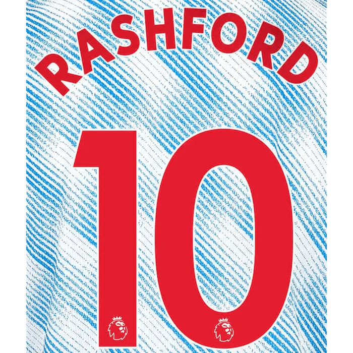 Manchester United 2021/22 Away Rashford #10 Jersey Name Set