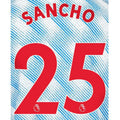 Manchester United 2021/22 Away Sancho #25 Jersey Name Set-Red