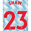 Manchester United 2021/22 Away Shaw #23 Jersey Name Set-Red