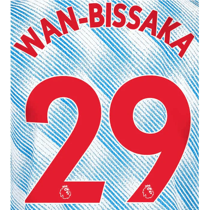 Manchester United 2021/22 Away Wan-Bissaka #29 Jersey Name Set-Red