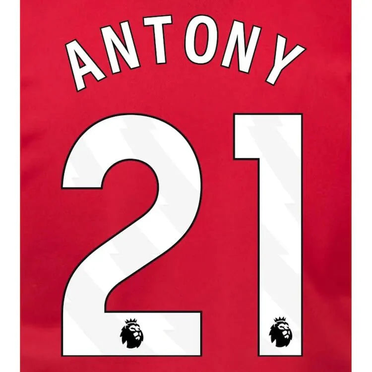 Manchester United 2023-Home Antony #21 Jersey Name Set-White