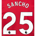 Manchester United 2023-Home Sancho #25 Jersey Name Set-White