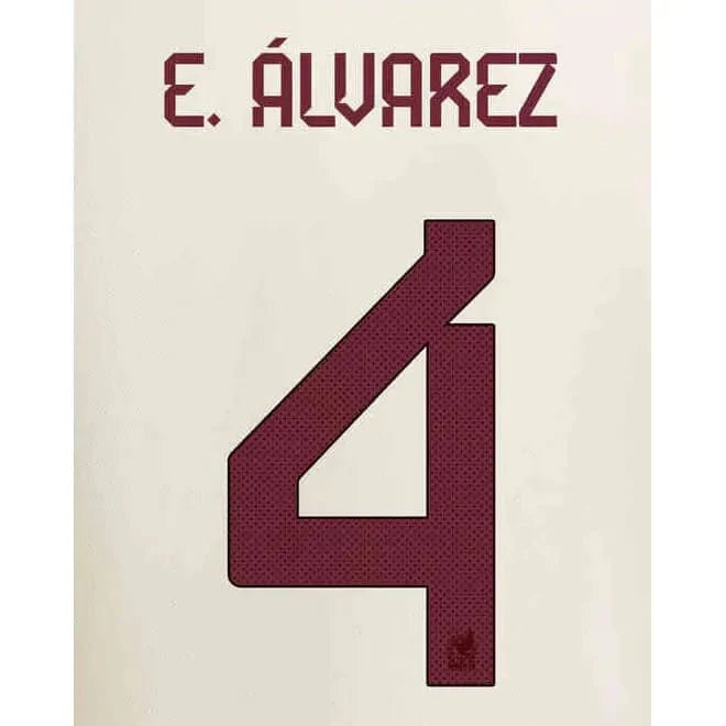 Mexico 2022-23 Away E. Alvarez #4 Youth Jersey Name Set