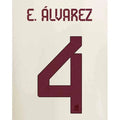 Mexico 2022-23 Away E. Alvarez #4 Youth Jersey Name Set