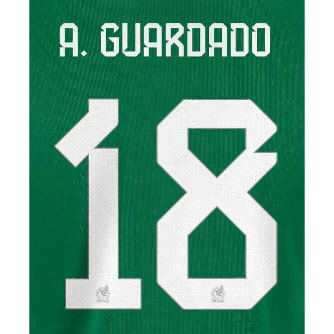 Mexico 2022/23 Home A. Guardado #18 Jersey Name Set