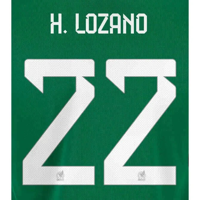 Mexico 2022/23 Home H. Lozano #22 Jersey Name Set