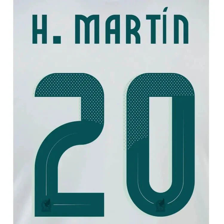 Mexico 2024/25 Away H. Martin #20 Youth Jersey Name Set
