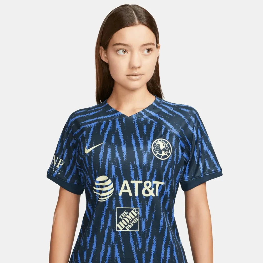 Nike 2022-23 Club America Women's Away Jersey - Armory Navy-Lemon