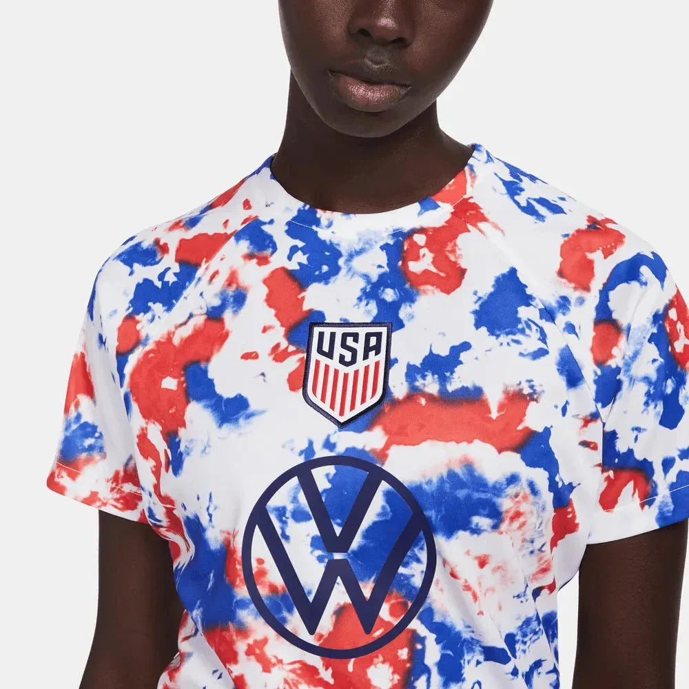 Nike 2022-23 USMNT Women's Pre-Match Jersey - White-Blue-Red