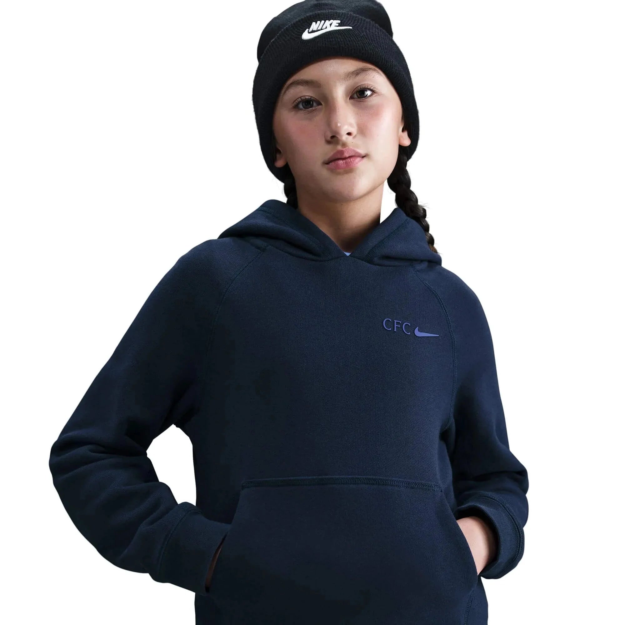 Nike 2025-26 Chelsea Youth Pull-Over Hoodie