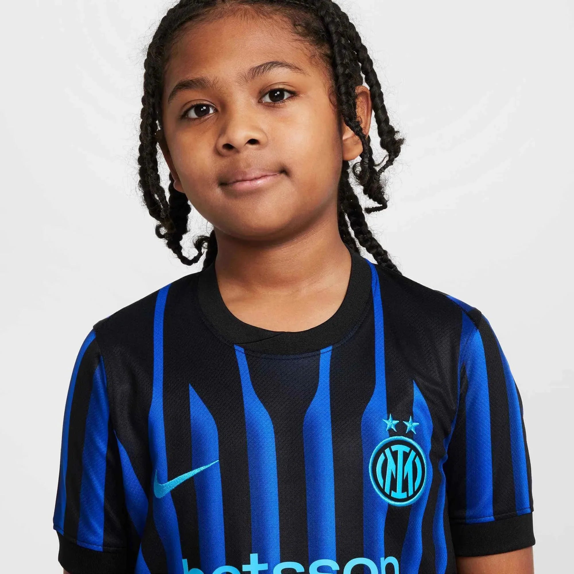 Nike 2025-26 Inter Milan Youth Stadium Home Soccer Jersey