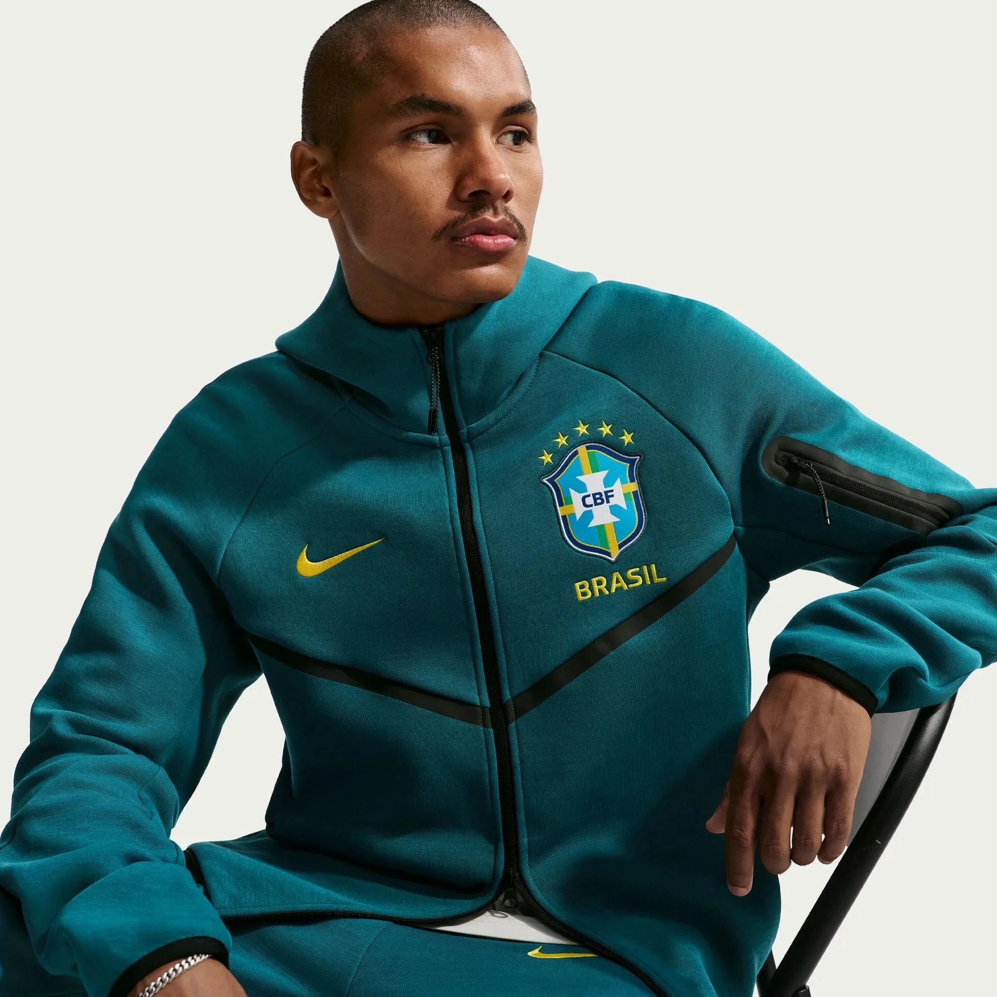 Nike 2026 Brazil Men's Full-Zip Tech Fleece Hoodie