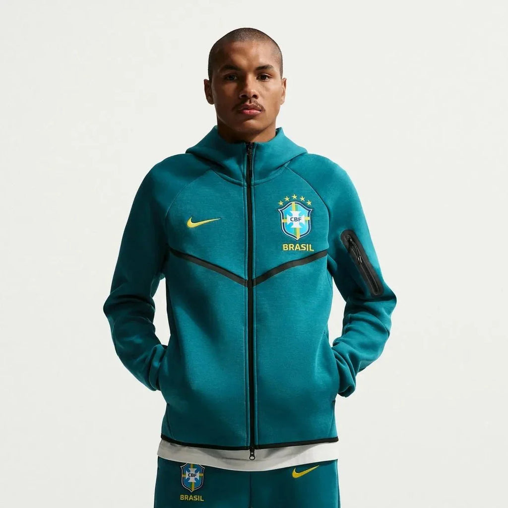 Nike 2026 Brazil Men's Full-Zip Tech Fleece Hoodie