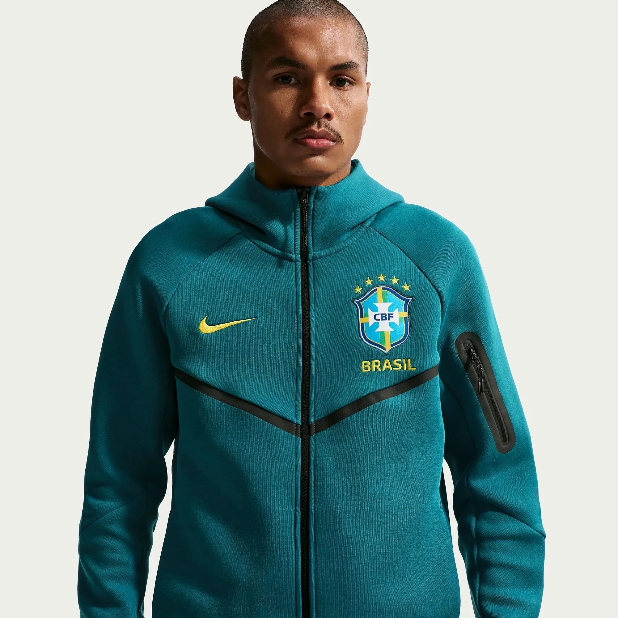 Nike 2026 Brazil Men's Full-Zip Tech Fleece Hoodie