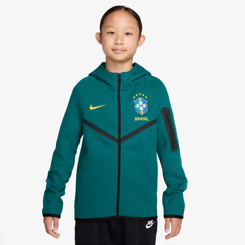 Nike 2026 Brazil Youth Full-Zip Tech Fleece Hoodie