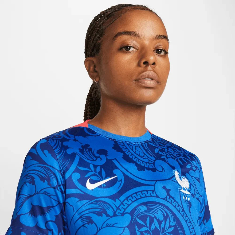Nike France Women's EC22 Home Jersey - Hyper Cobalt-Siren Red
