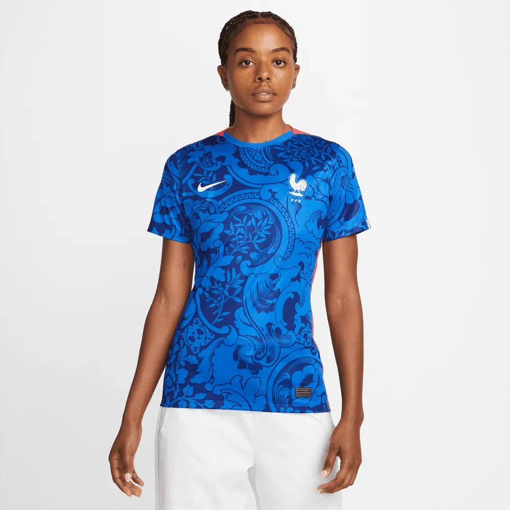 Nike France Women's EC22 Home Jersey - Hyper Cobalt-Siren Red
