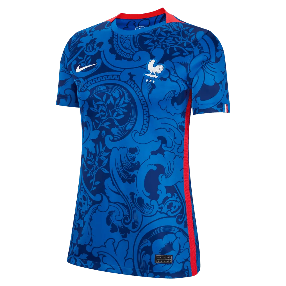 Nike France Women's EC22 Home Jersey - Hyper Cobalt-Siren Red