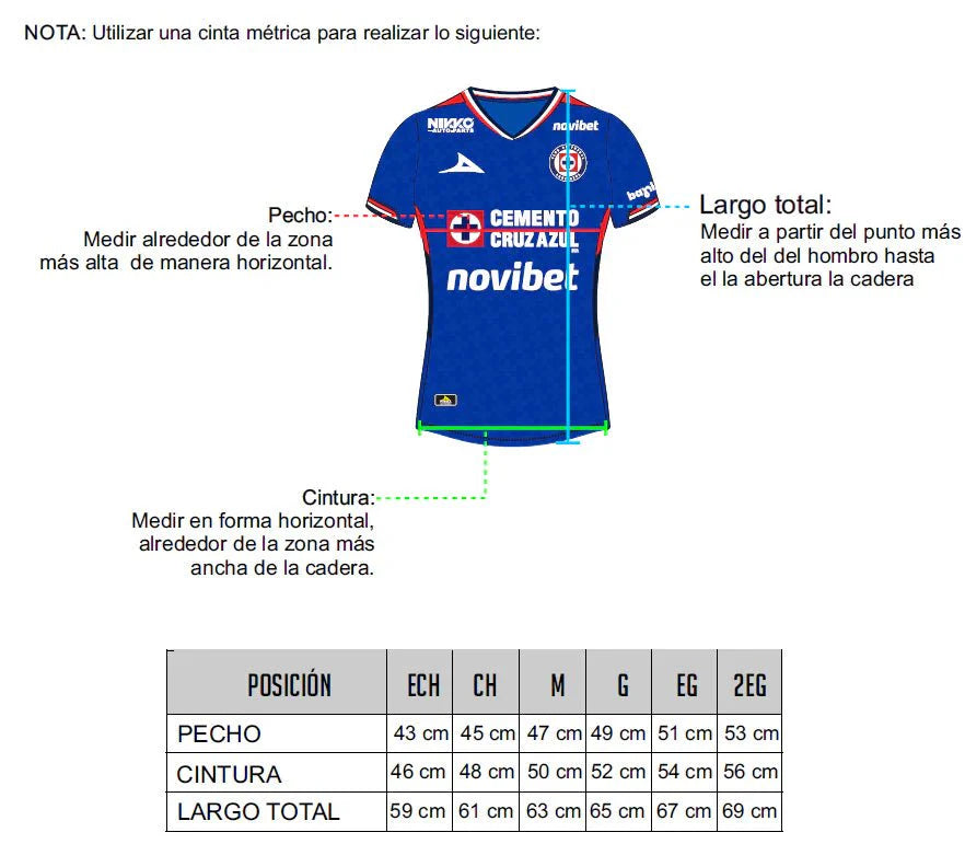 Pirma 2025-26 Cruz Azul Women's Stadium Home Soccer Jersey