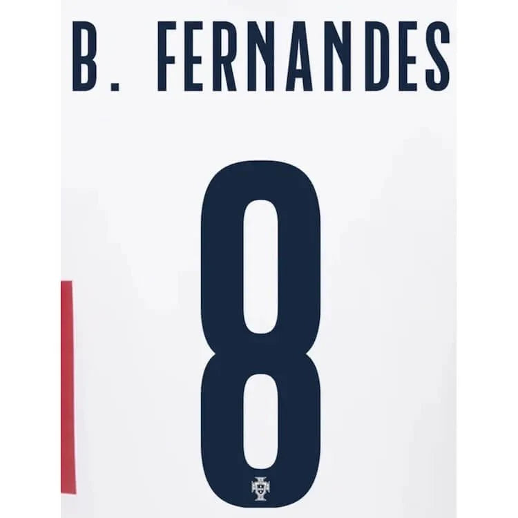 Portugal 2022-23 Away B. Fernandes #8 Jersey Name Set