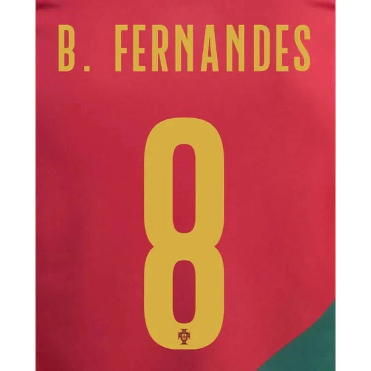 Portugal 2022-23 Home B.  Fernandes #8 Jersey Name Set