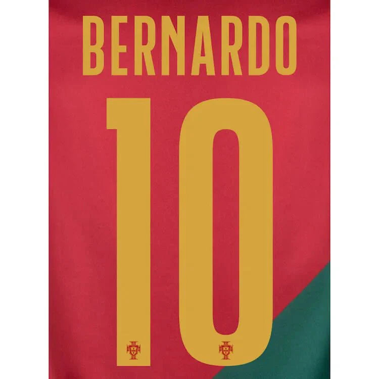 Portugal 2022-23 Home Bernardo #10 Jersey Name Set