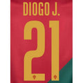 Portugal 2022-23 Home Diogo. J #21 Jersey Name Set
