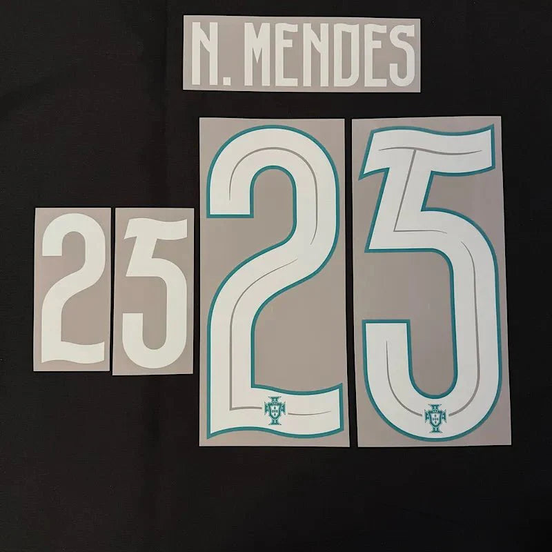Portugal 2026- Home N. Mendes #25 Official Name Set