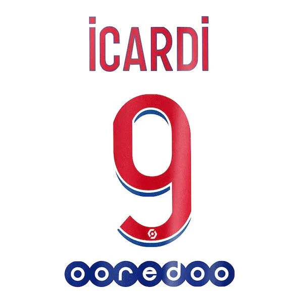 PSG 2020/21 Away Icardi #9 Jersey Name Set