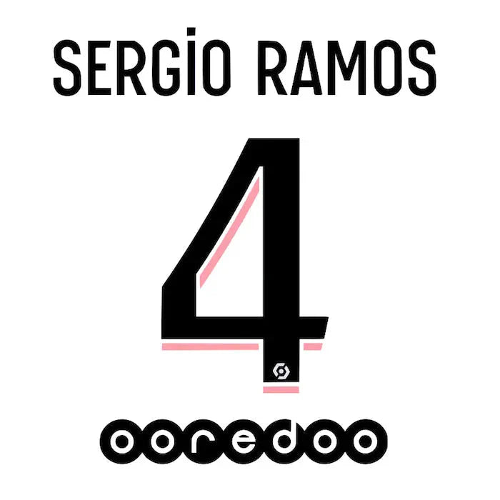 PSG 2021/22 Away Sergio Ramos #4 Jersey Name Set