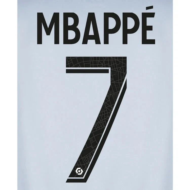 PSG 2022-23 Away Mbappe Youth #7 Jersey Name Set