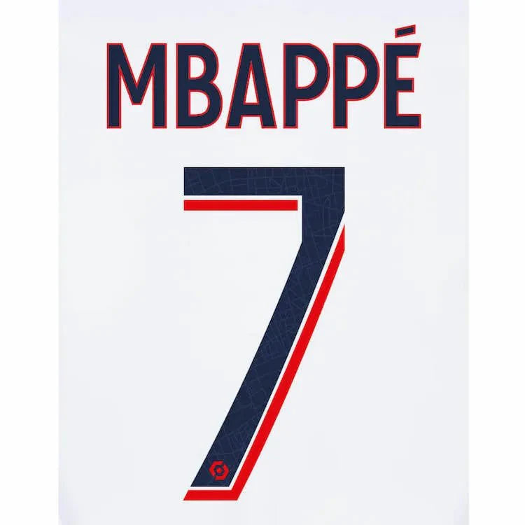 PSG 2023/24 Away Mbappe #7 Jersey Name Set