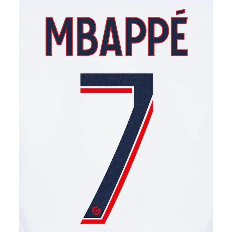 PSG 2023/24 Away Mbappe #7 Youth Jersey Name Set