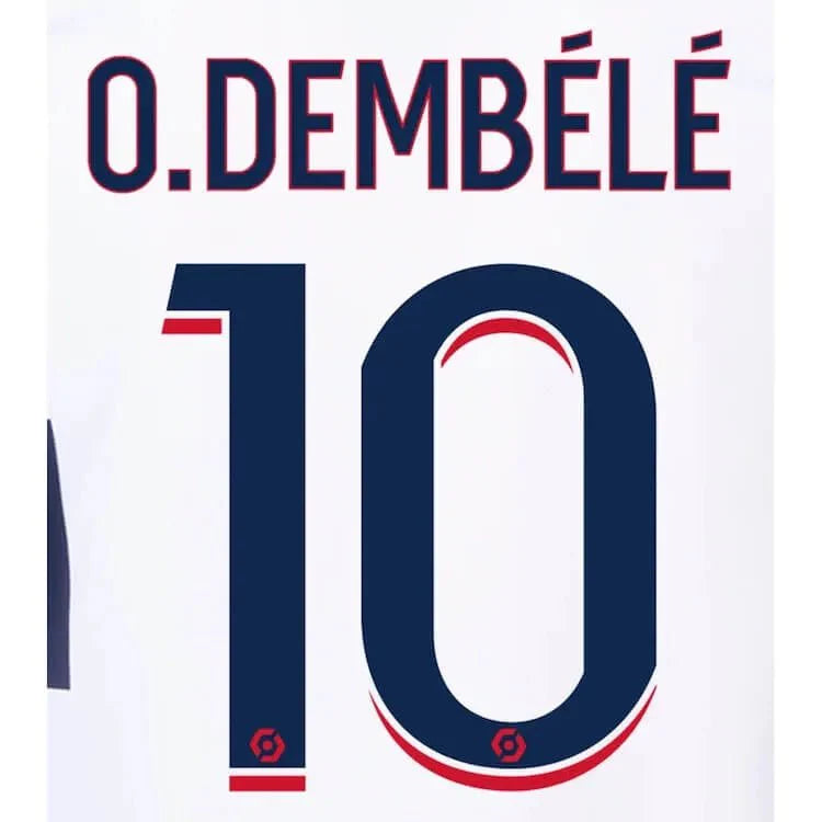 PSG 2023/24 Away O. Dembele #10 Jersey Name Set