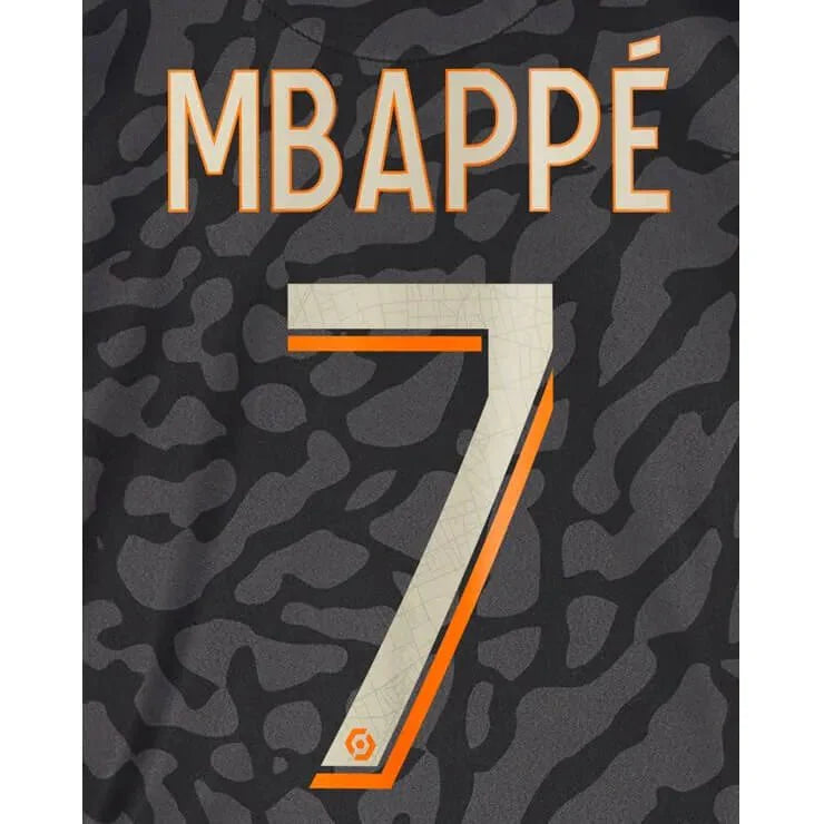 PSG 2023/24 Third Mbappe #7 Jersey Name Set
